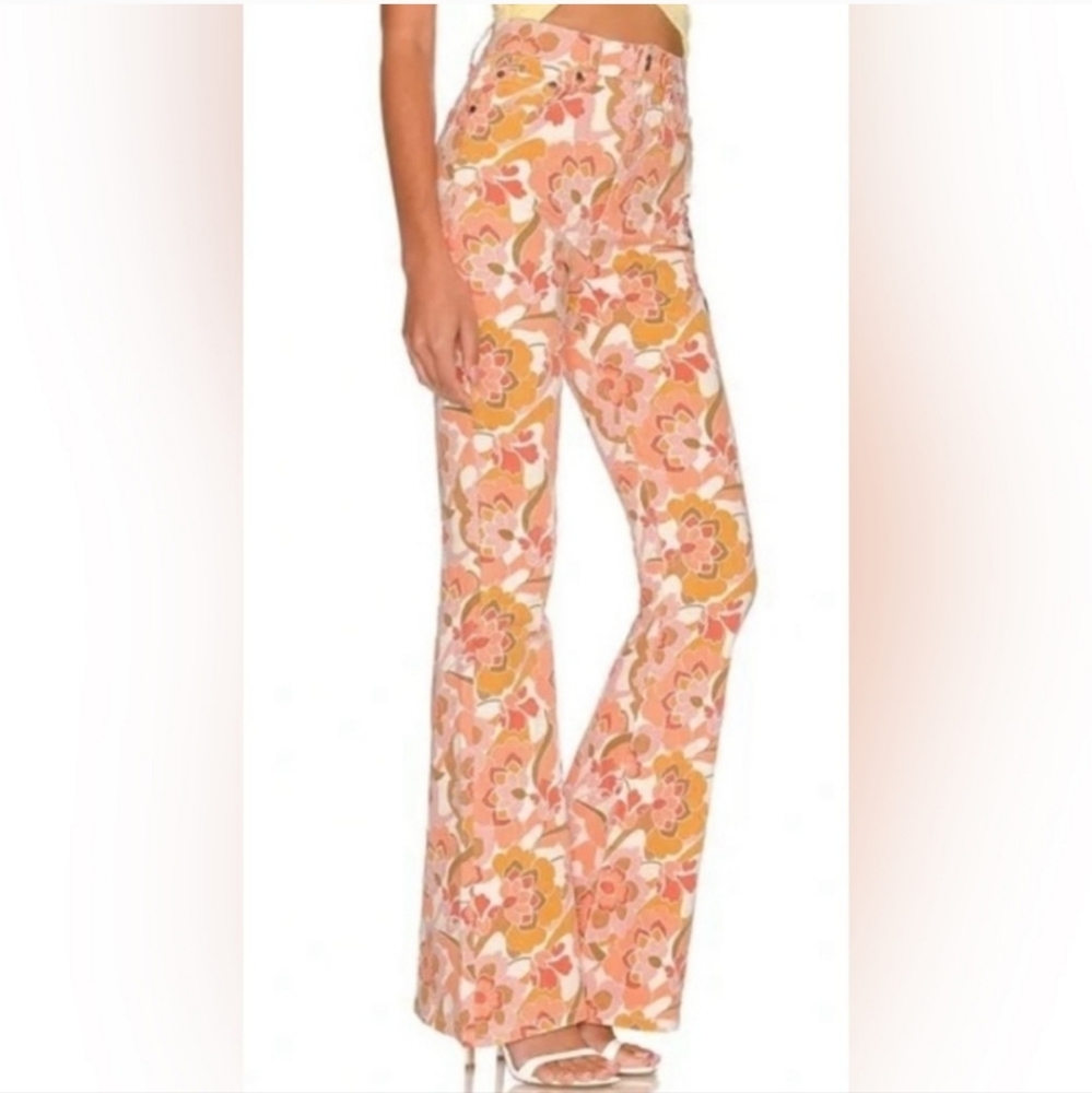 NWOT AFRM X REVOLVE Collab Sylar High-Rise Slim Flare in Retro Floral Size 27